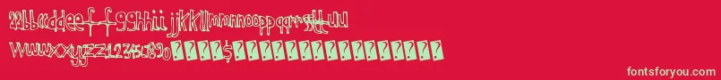 Kidsoutline Font – Green Fonts on Red Background