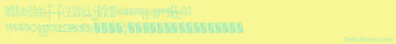 Kidsoutline Font – Green Fonts on Yellow Background