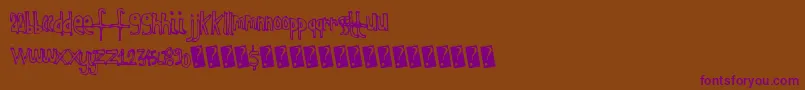 Kidsoutline Font – Purple Fonts on Brown Background