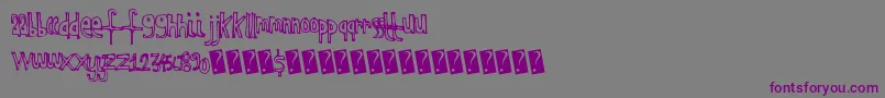 Шрифт Kidsoutline – фиолетовые шрифты на сером фоне