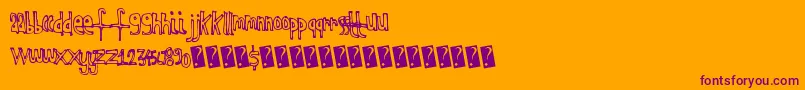 Шрифт Kidsoutline – фиолетовые шрифты на оранжевом фоне