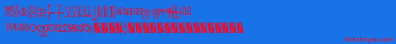 Kidsoutline Font – Red Fonts on Blue Background