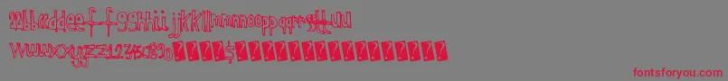 Kidsoutline-Schriftart – Rote Schriften auf grauem Hintergrund
