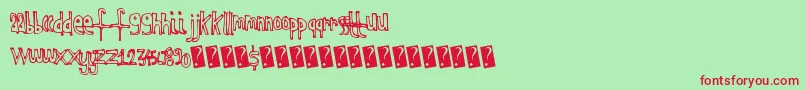 Kidsoutline Font – Red Fonts on Green Background