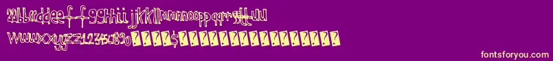 Fonte Kidsoutline – fontes amarelas em um fundo roxo