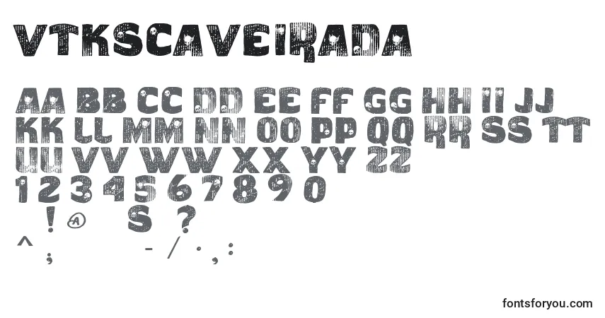 Czcionka Vtkscaveirada – alfabet, cyfry, specjalne znaki