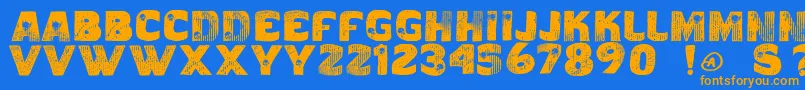 Vtkscaveirada Font – Orange Fonts on Blue Background