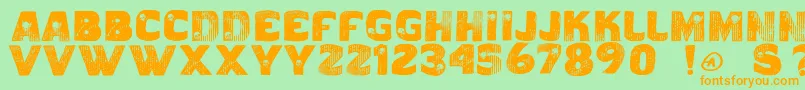 Vtkscaveirada Font – Orange Fonts on Green Background