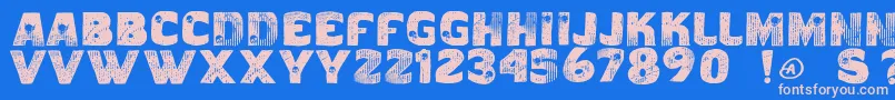 Vtkscaveirada Font – Pink Fonts on Blue Background