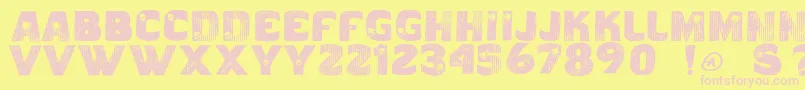 Vtkscaveirada Font – Pink Fonts on Yellow Background