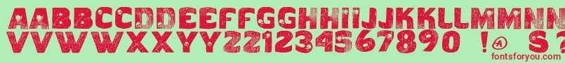 Vtkscaveirada Font – Red Fonts on Green Background