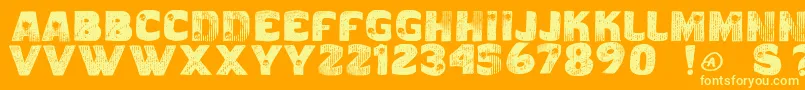 Vtkscaveirada Font – Yellow Fonts on Orange Background