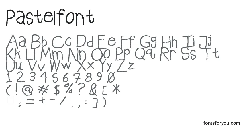 A fonte Pastelfont – alfabeto, números, caracteres especiais