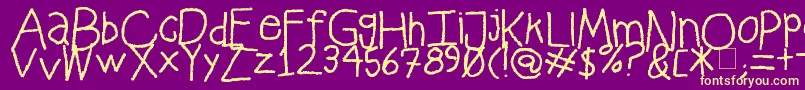 Pastelfont Font – Yellow Fonts on Purple Background