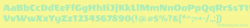 Police WendyoneRegular – polices vertes sur fond jaune
