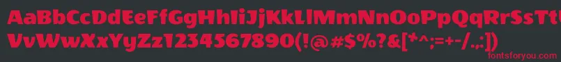 フォントWendyoneRegular – 黒い背景に赤い文字