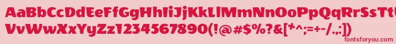 WendyoneRegular Font – Red Fonts on Pink Background