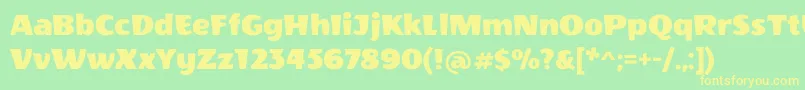 WendyoneRegular-fontti – keltaiset fontit vihreällä taustalla