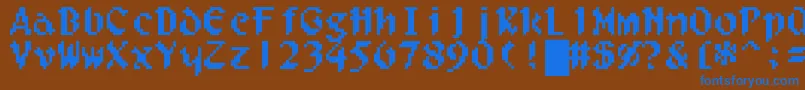 Filgaia Font – Blue Fonts on Brown Background