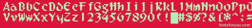 Filgaia Font – Green Fonts on Red Background