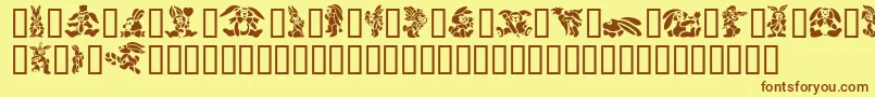 GeVelveteen-fontti – ruskeat fontit keltaisella taustalla