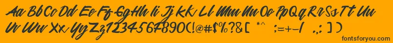 Mattilda Font – Black Fonts on Orange Background