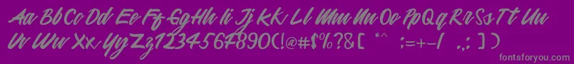 Mattilda Font – Gray Fonts on Purple Background