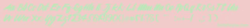 Mattilda Font – Green Fonts on Pink Background