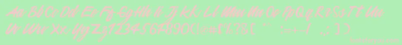 Mattilda Font – Pink Fonts on Green Background