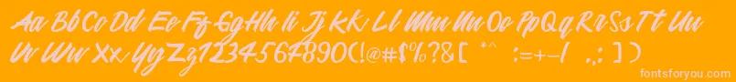 Mattilda Font – Pink Fonts on Orange Background