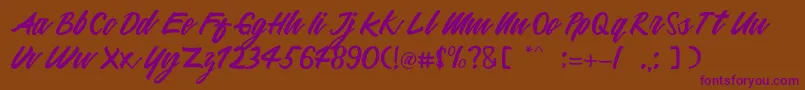 Mattilda Font – Purple Fonts on Brown Background