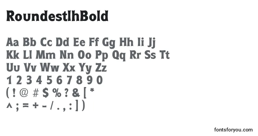 Шрифт RoundestlhBold – алфавит, цифры, специальные символы