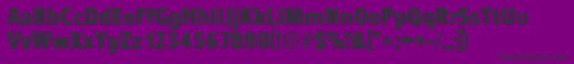 Fonte RoundestlhBold – fontes pretas em um fundo violeta