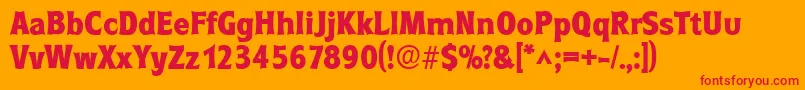 RoundestlhBold Font – Red Fonts on Orange Background