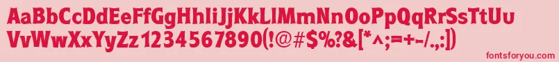 RoundestlhBold Font – Red Fonts on Pink Background