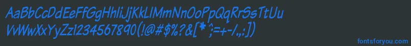 Komtxtti Font – Blue Fonts on Black Background
