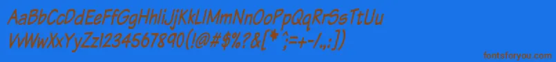 Komtxtti Font – Brown Fonts on Blue Background