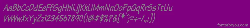 フォントKomtxtti – 紫の背景に灰色の文字