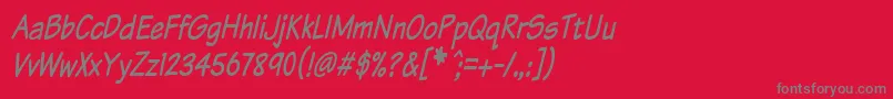 フォントKomtxtti – 赤い背景に灰色の文字