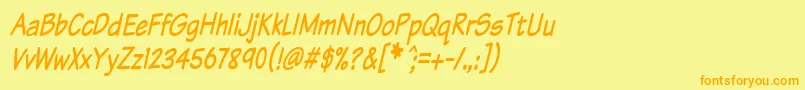 Шрифт Komtxtti – оранжевые шрифты на жёлтом фоне