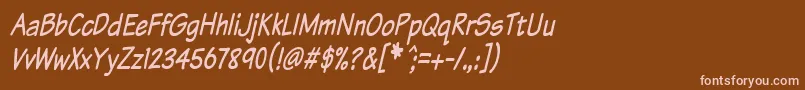 Komtxtti Font – Pink Fonts on Brown Background