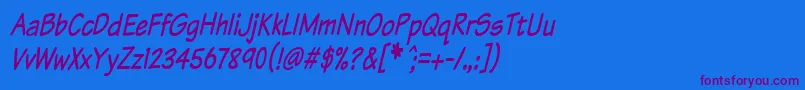 Komtxtti Font – Purple Fonts on Blue Background