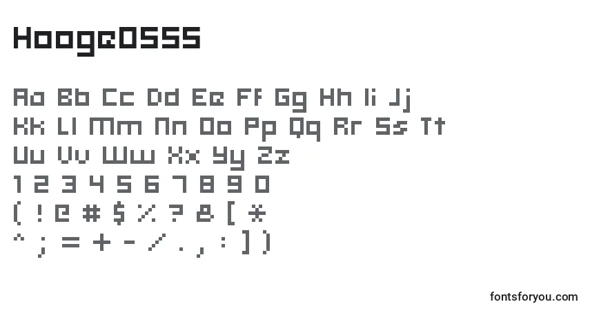 Schriftart Hooge0555 – Alphabet, Zahlen, spezielle Symbole