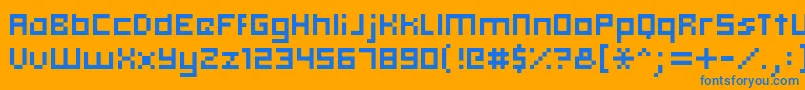 Hooge0555 Font – Blue Fonts on Orange Background