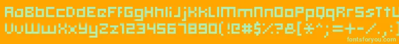 Hooge0555 Font – Green Fonts on Orange Background