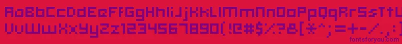 Hooge0555 Font – Purple Fonts on Red Background