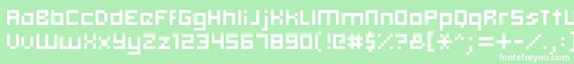 Hooge0555-fontti – valkoiset fontit vihreällä taustalla