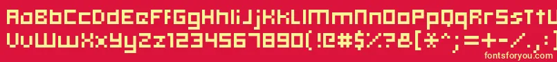 Hooge0555 Font – Yellow Fonts on Red Background