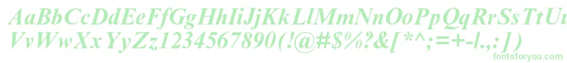 TimesnewromanmtstdBoldit Font – Green Fonts on White Background