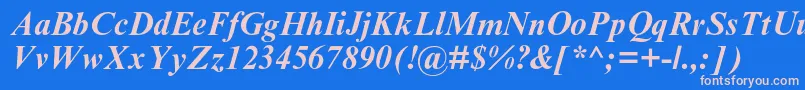 TimesnewromanmtstdBoldit Font – Pink Fonts on Blue Background